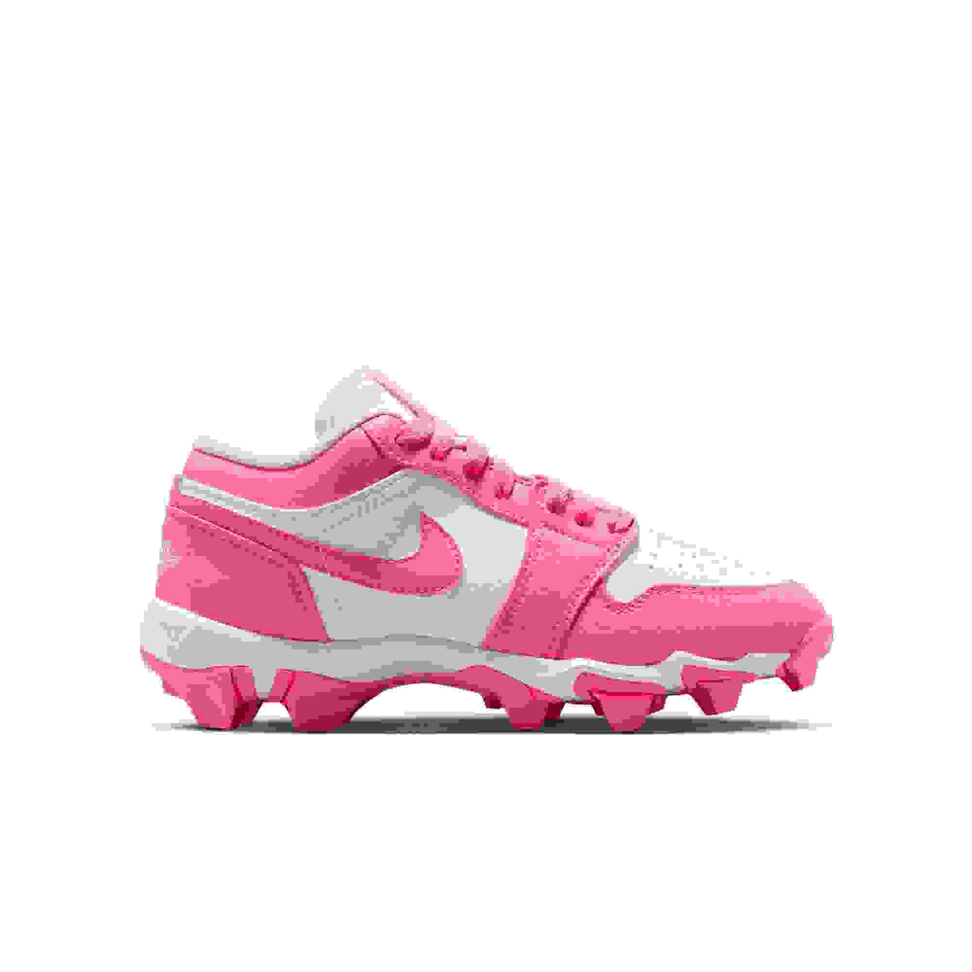 Jordan 1 Low Grade School Boys' "White/Digital Pink" Baseball Cleat